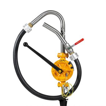 Manual oil pump, drainage through suction